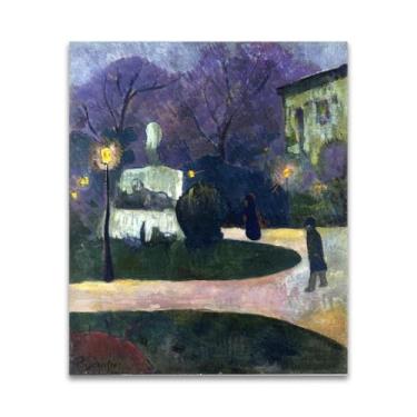 Imagem de RYLJCZ Reprodução de pinturas a óleo Paul Sérusier - Quadrado com lâmpada de rua - Impressão de arte de paisagem vintage - Arte de parede em tela para decoração de casa e escritório 70 x 85 cm (27,6 x
