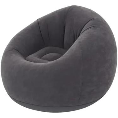 Imagem de Sofá Poltrona Puff Inflável Deluxe Aveludado Gigante - Impermeável, 100kg, Bomba Inclusa, Conforto Interno, Design Moderno e Portátil