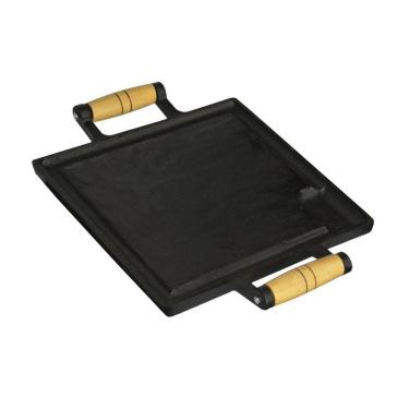 Imagem de Chapa De Ferro Fundido Petisco Porção Bifeteira 24X24Cm