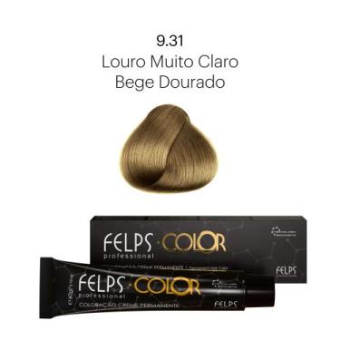 Imagem de Coloração Profissional Felps Color Louro Muito Claro Bege Dourado 9.31