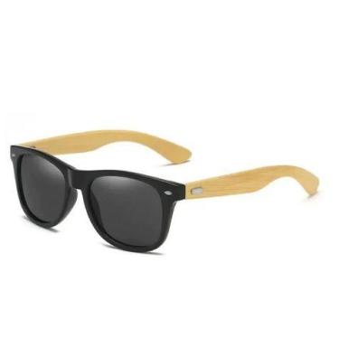 Imagem de Óculos de Sol Masculino Polarizado Hastes de Bambu Madeira - LTX