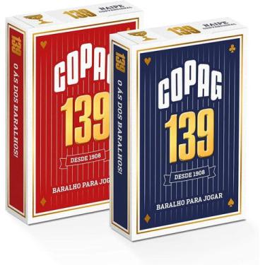 Imagem de Baralho Copag 139 Naipe Convencional Par Azul+Vermelho