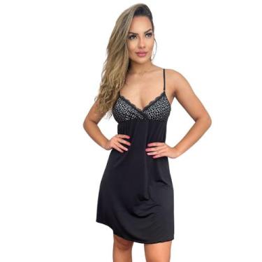 Imagem de Camisola Verão Tecido Geladinho Conforto Liganete Com Renda - Sou Gata