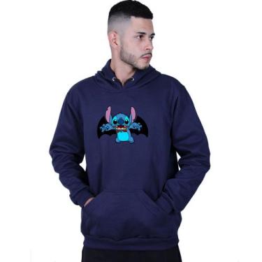 Imagem de Moletom Unissex Canguru Lilo Stitch Vampiro - Lafre, Azul marinho, M