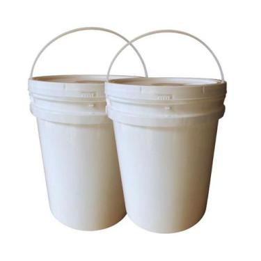 Imagem de Balde Plástico 20L c/ Tampa e Alça - Kit 02 Pçs - Nastripack