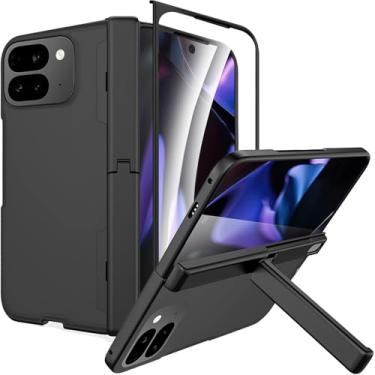 Imagem de NINKI Capa dobrável para Google Pixel 10 Pro com suporte magnético e protetor de tela, capa protetora de dobradiça fosca translúcida transparente para celular Google Pixel Fold 10 Pro com suporte