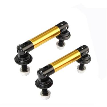 Imagem de EOHMAK Divisor de lábio de para-choque dianteiro para carro, 2 peças, barras de suporte de haste de proteção, ajustáveis, compatíveis com a maioria dos veículos (ouro, 45 mm/1,77")