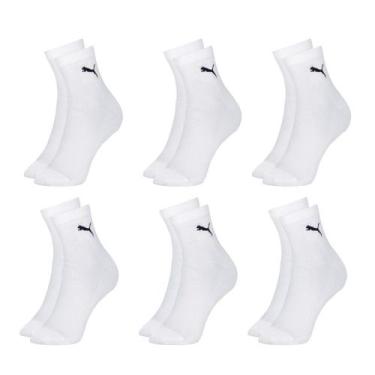Imagem de Meia Puma Cano Médio Masculina 4510 C/6, Branco, 39-43