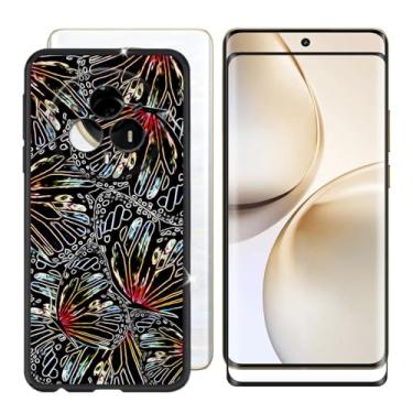 Imagem de Capa para celular Realme 14 Pro (6,7 polegadas) + protetor de tela, capa à prova de choque capa de silicone macio TPU antiarranhões + vidro temperado - claro e sombra