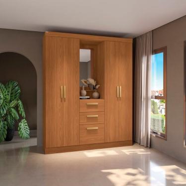 Imagem de Guarda-roupa Casal 5 Portas 160cm X 200cm Canela