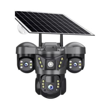 Imagem de Câmera Externa HD De 15MP Com Energia Solar, 4G Sim, Três Lentes, Dete