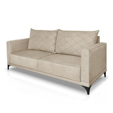 Imagem de Sofá 3 Lugares 2,20m Estofado em Bouclé com Pés Metálico - Etios Lucad