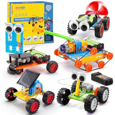 Imagem de Blocos de Montar Construção de Robôs Ciência STEM Brinquedos Educativos Infantil 5 em 1 Experimentos Projetos de Engenharia