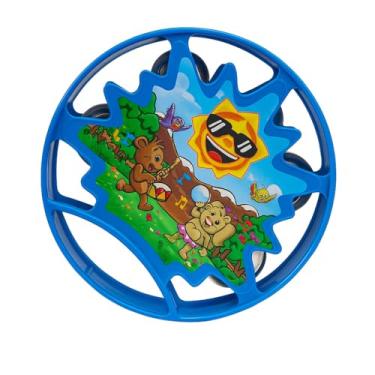 Imagem de Pandeiro Infantil Azul de Brinquedo – Musicalidade, Diversão e Aprendizado para Crianças
