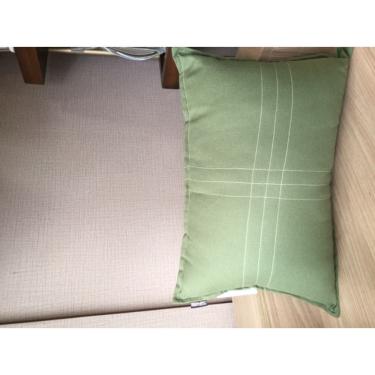 Imagem de Almofadas Linho Verde aplique Rami Bege 35 x 52 cm