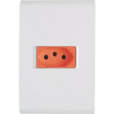 Imagem de Conjunto 4x2 1 Tomada 2p+t Tramontina Liz 20 A 250 V Branco E Vermelho