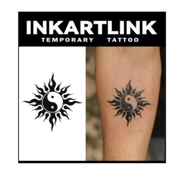 Imagem de INKARTLINK Tattoo Tech, tatuagem semipermanente média de 2 folhas, tatuagens temporárias, duram de 1 a 2 semanas, à prova d'água, visual realista, sem adesivo, sem reflexo (design religioso) 158