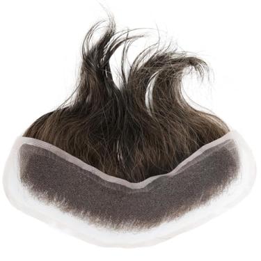 Imagem de Amiable Peruca masculina para testa 100% cabelo humano peruca frontal de renda francesa para homens Sistema de substituição em forma de V natural peruca para homens cabelo humano #4