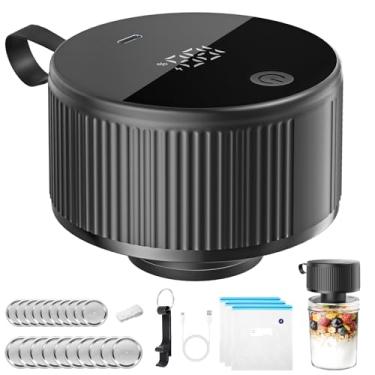 Imagem de Kit de seladora a vácuo elétrica Mason Jar – Seladora a vácuo portátil 2 em 1 para frascos de conserva e sacos sous vide, seladora portátil para frascos de vidro de boca larga e regular, máquina