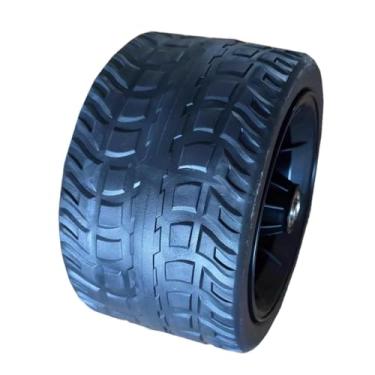 Imagem de Fenteer Roda sólida de PVC para carrinhos utilitários de jardim com rolamentos, peças de reposição, acessório leve e versátil, ajuste universal, giro de 360°, Preto 17x10cm