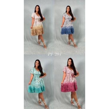 Imagem de Vestido Rodado  Feminino Tamanho M ( Cor Laranja  - Prin