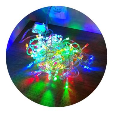 Imagem de Cordão Com 100 Lâmpadas Led Pisca Pisca 10M Fio Crystal