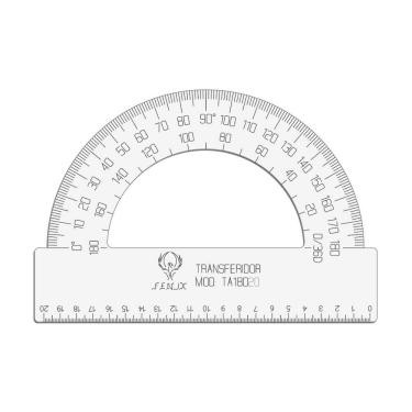 Imagem de Transferidor 180 20Cm Acrílico Transp Desenho Técnico Fenix