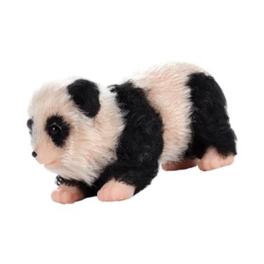 Imagem de YIJU Boneca de brinquedo panda em miniatura, animal fofo, brinquedo engraçado, realista, silicone, panda, boneca para decoração de casa, festa,