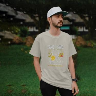 Imagem de Camiseta Masculina Manga Curta Bear Sad Estilosa Confortável em Algodão do P ao G1-Masculino