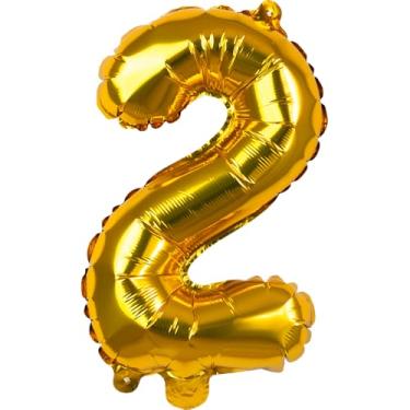 Imagem de BALAO METALIZADO PEQUENO DOURADO NUMERO 2 01 un.