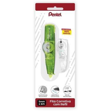 Imagem de Corretivo em fita Correction Tape Verde +refil 5mmx6m Pentel