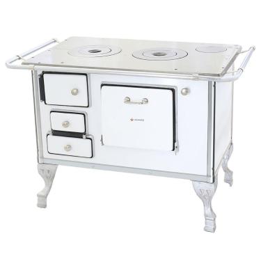 Imagem de Fogão a Lenha Tradicional 02 Venâncio sem Tampa Branco 2dbr