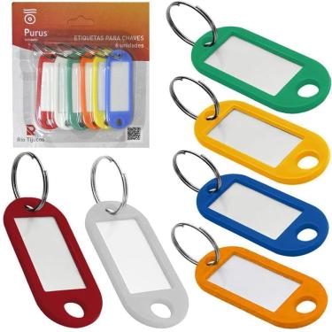 Imagem de Chaveiro Com Identificador De Chave Oval Colors Com 6 Pecas