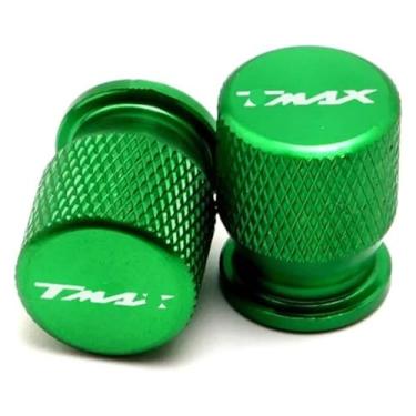 Imagem de Tampas de haste de válvula de pneu de roda capas herméticas compatíveis com T-Max 500 TMAX 500 560 TMax 530 (verde)