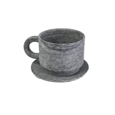 Imagem de Xícara de Chá com Pires em Pedra Sabão Servir Decorar 200ml - Industri