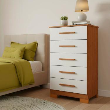 Imagem de Cômoda para Quarto 5 Gavetas em MDP Carol Freijo/ Off White
