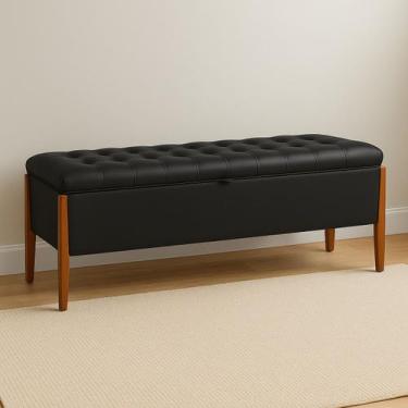 Imagem de Baú Puff Estofado Cama Solteiro 90cm Para Quarto Sala Calçadeira Organ