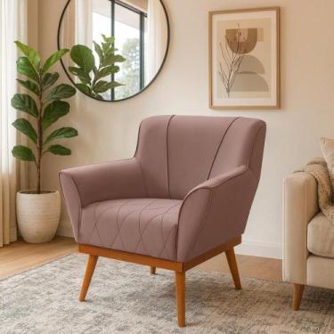 Imagem de Poltrona Cadeira Yasmin Decorativa Veludo Confortável Casa Imperial - 