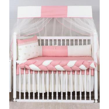 Imagem de kit de berço americano 412 flores 9 peças modelo meia trança - remi en