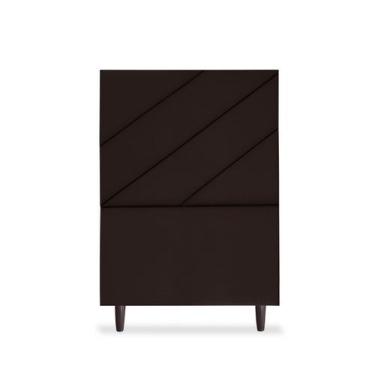 Imagem de Cabeceira Estofada Queen Cristal 90cm Suede Marrom - PARAÍSO DECOR