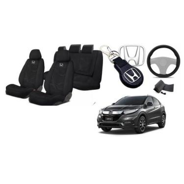 Imagem de Capas Tecido Personalizado Assentos Estofado Honda HRV 17-24 + Volante