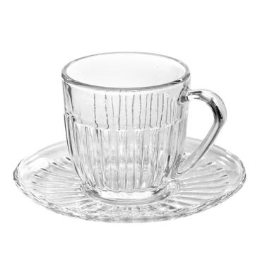 Imagem de Conjunto de Xícaras e Pires Lynx de Vidro 100ml com 12 Peças