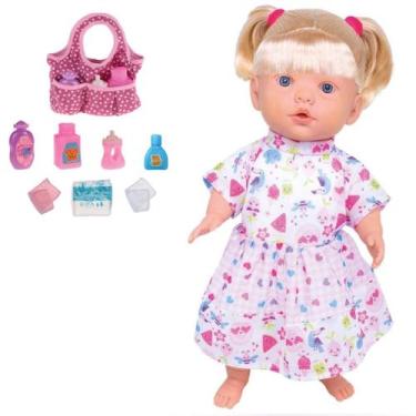 Imagem de Boneca Reborn Marcelle Loira Fala 60 Frases +Bolsinha Boneca - Milk Br