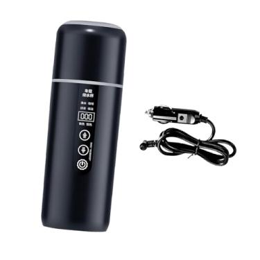 Imagem de Generic Chaleira elétrica de viagem, copo de água com aquecimento elétrico, proteção contra fervura a seco, caneca de café portátil para viagem, copo isolado, Preto