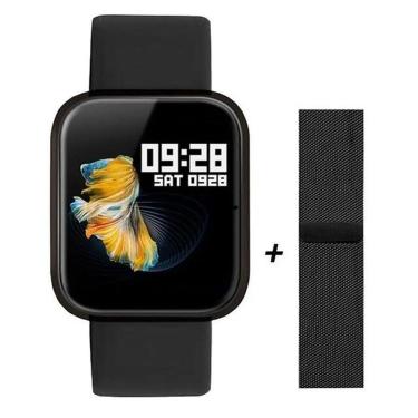 Imagem de Relógio Smartwatch P70 Monitor Cardíaco Pressão Arterial Sono Passos Android Ios - Preto