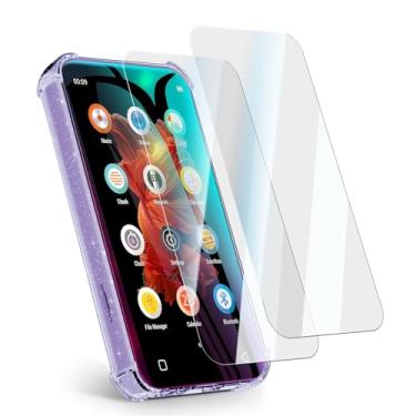 Imagem de Aippdo Capa e protetor de tela de vidro temperado para innioasis G1 G3 MP3 Player 2 em 1 conjunto, capa transparente de TPU, absorção de choque antiarranhões, dureza 9H, HD transparente, pacote com 2