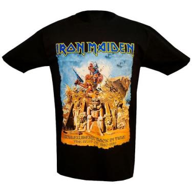 Imagem de Camiseta Iron Maiden Somewhere Back in Time com estampa dupla - Lightb