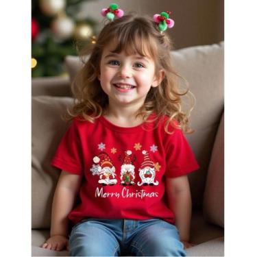 Imagem de Camiseta Infantil Unissex Natal Estampa Desenhos Flocos de Neve 657 Bo