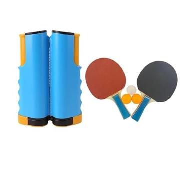 Imagem de Kit Tênis De Mesa Ping Pong 1 Rede Retrátil 3 Bolinhas 2 Raquetes(AZUL)