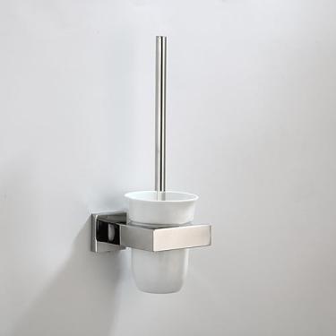 Imagem de WANGKENSU Conjunto de acessórios de hardware de banheiro polido cromado de aço inoxidável 304 kit combo de escova higiênica montada na parede, suporte de papel 02 (conjunto de escova de vaso sanitário